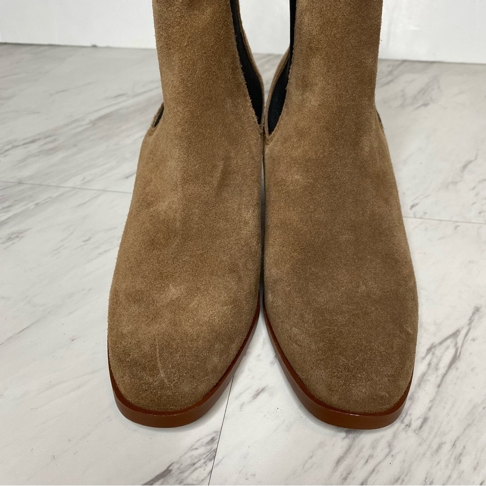 Steve Madden Rhiannon Cognac Suede Chelsea Bootie 7M - Picture 10 of 14